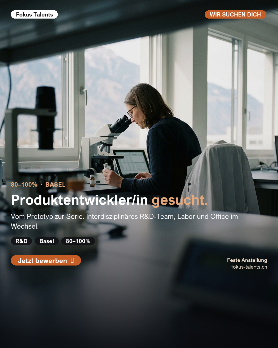 Beispiel-Anzeige: Produktentwickler/in Basel